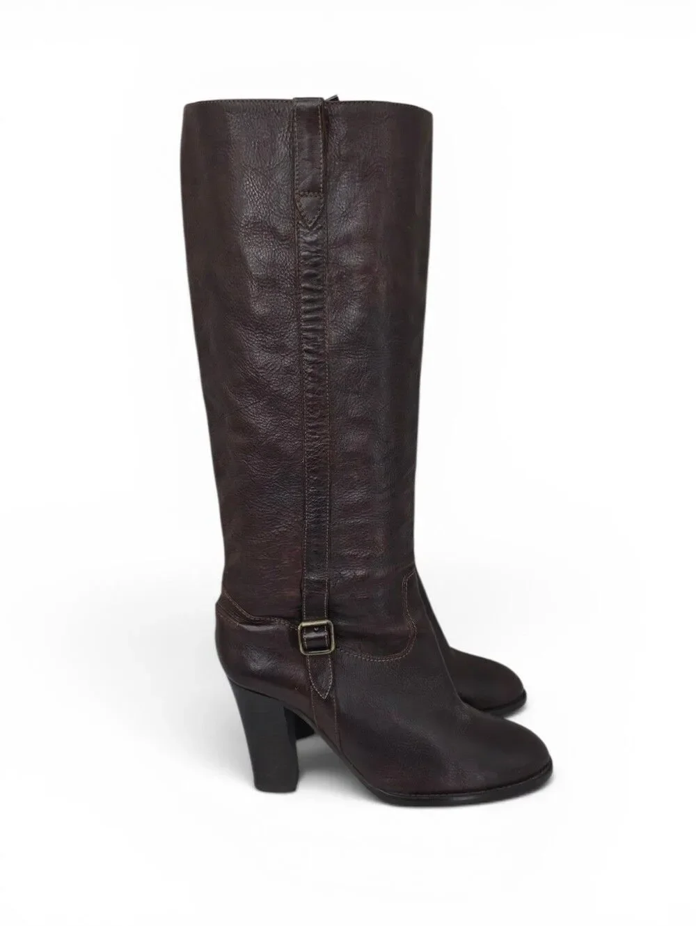 J. Crew Women's Tall Brown Italian Leather Heeled Boots